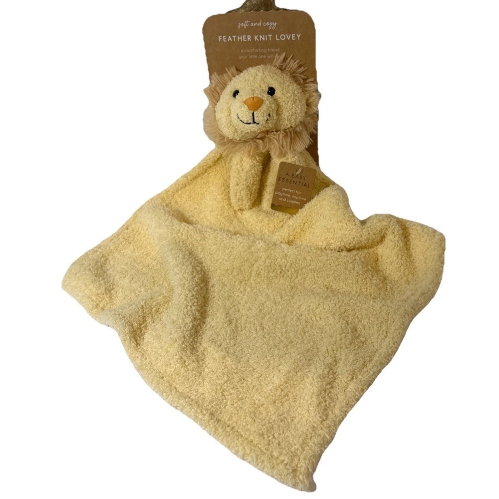 NWT Levi & Emmie Baby Lion Tiger Lovey Yellow Animal Nunu Plush Security Blanket